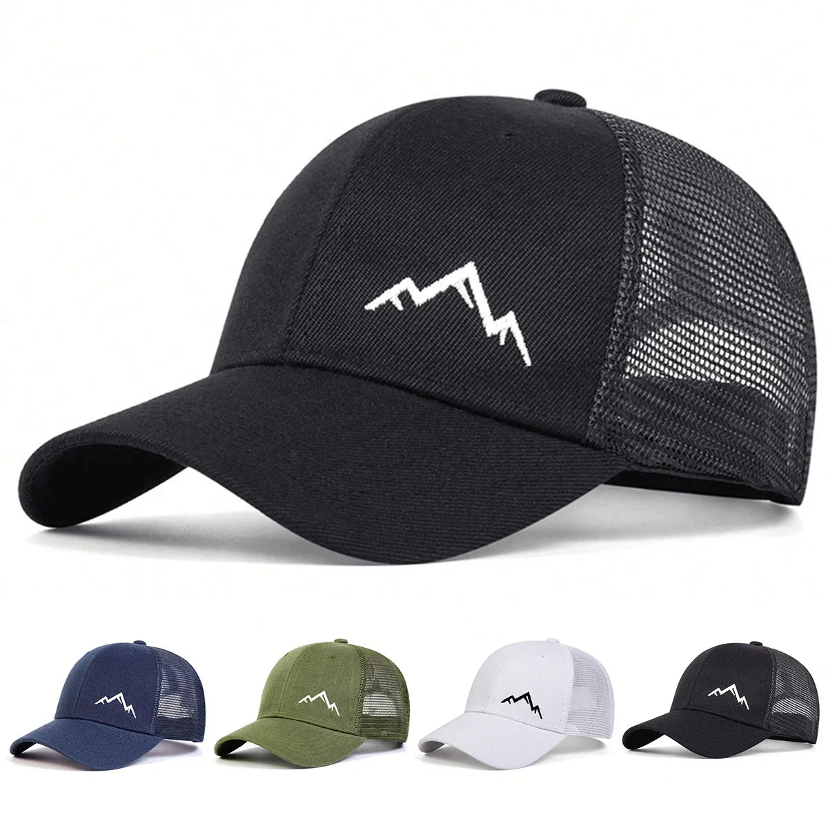 Unisex Mountain Range Embroidery Baseball Net Caps Spring and Summer Outdoor Adjustable Casual Hats Sunscreen Hat