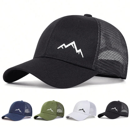 Unisex Mountain Range Embroidery Baseball Net Caps Spring and Summer Outdoor Adjustable Casual Hats Sunscreen Hat