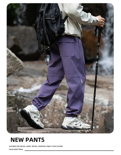 Men Waterproof Pant Autumn With Belt Hiking Trousers Breathable Mountaineering Pant Multi-pocket Camping Fishing Sport Trousers