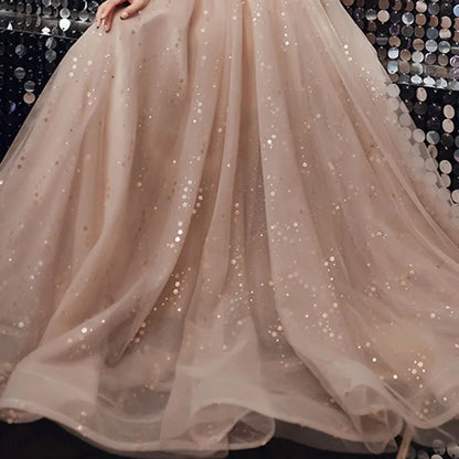 Champagne Dresses Elegant Women's Evening Dress New Banquet Style Bridesmaid Dress Fairy Quinceanera Dress Sukienki Customized
