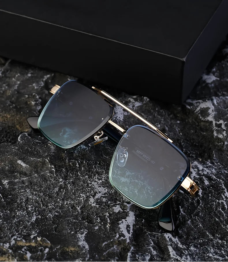 2025 Square Sunglass Men Luxury Sunscreen Rimless Sunglasses Women Vintage Fashion Glasses Gafas De Sol Hombre Lunette De Soleil