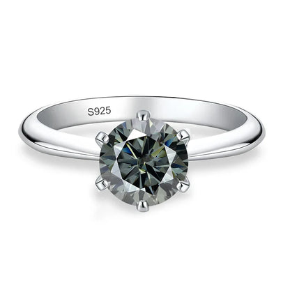 0.5ct 1ct 2ct 3ct Blue Pink Purple Black Moissanite Rings for Women Sterling 925 Silver Wedding Party Band Woman's Ring