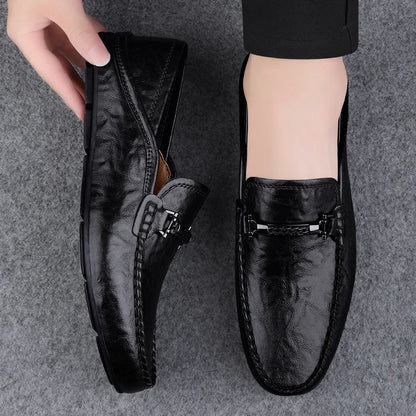 Genuine Leather Mens Loafers Casual Shoes Comfortable Moccasins Luxury Formal Slip on Flats Driving Shoes for Man Walking Shoes