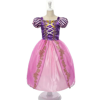 Muababy Princess Dress for Girls Aurora Belle Elsa Jasmine Cosplay Costume Party Halloween Carnival Outfit Kids 2-8Y Vestido