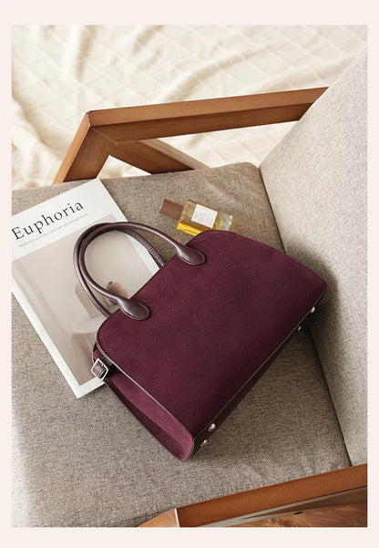 2026 Fall Winter Suede Leather Spacious Crossbody Tote Bag Simple Commuting Handheld Single Shoulder Bag Premium Women's Handbag