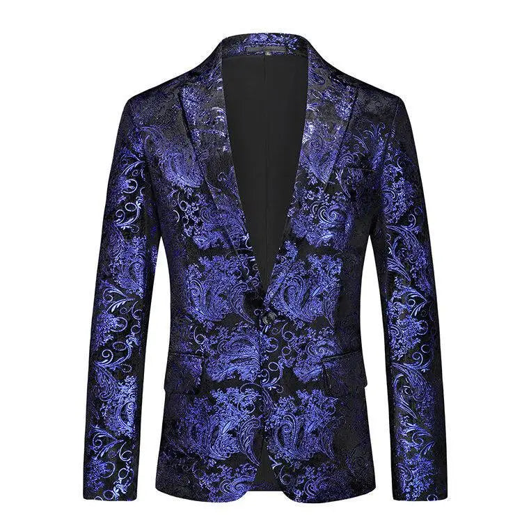 Off-white Men's Long Sleeve Suit Jacket, Gold Printed Party Coat, Asian Size Blue Blazers, Red and Silver Tops.