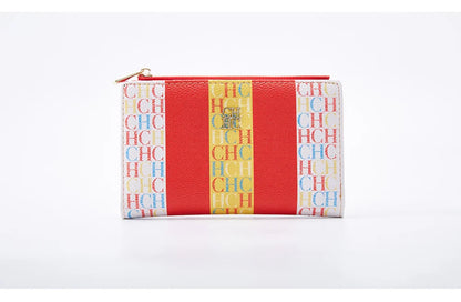Women's Wallet CHCH Fashion Letter Cartoon Pattern Classic Retro Long Storage Wallet PVC Material Bag
