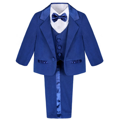 Baby Suit Toddler Tuxedo Infant Boy Tux Formal Wedding Birthday Gentleman Dress Ring Bearer Outfit Black 6 Months to 3 Years