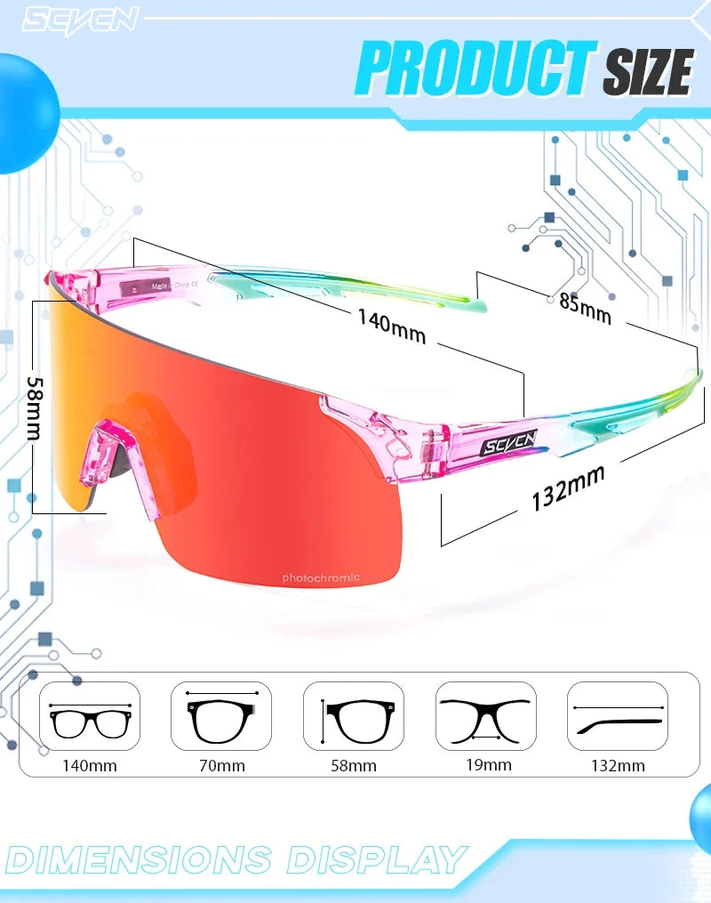 Photochromic Sunglasses Cycling Blue Outdoor Sports Bike Glasses Red Man MTB Fishing Glasses Eyewear Bicycle Goggles 2024