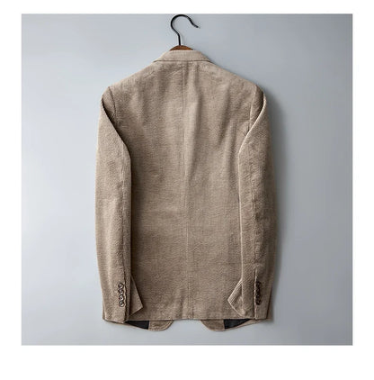 Autumn Winter 2025 New Korean Version of Fashion Handsome Men Young Slim Casual Corduroy Suit Cotton Corduroy Suit Jacket  M-4XL