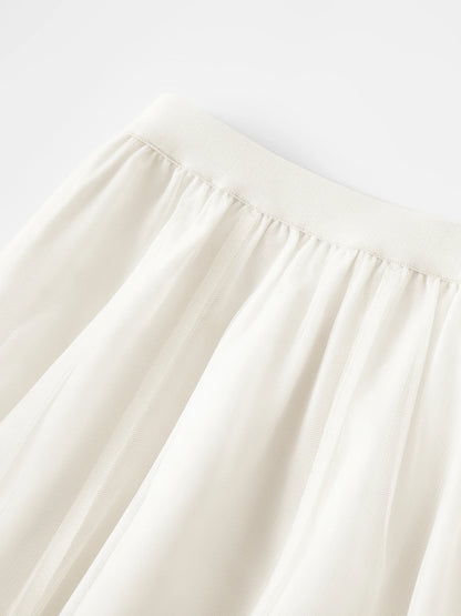 Women's Versatile Elastic Waist Mesh Midi Skirt Summer 2026 New Style Fairy Princess Banquet Wedding Bridesmaid Dress