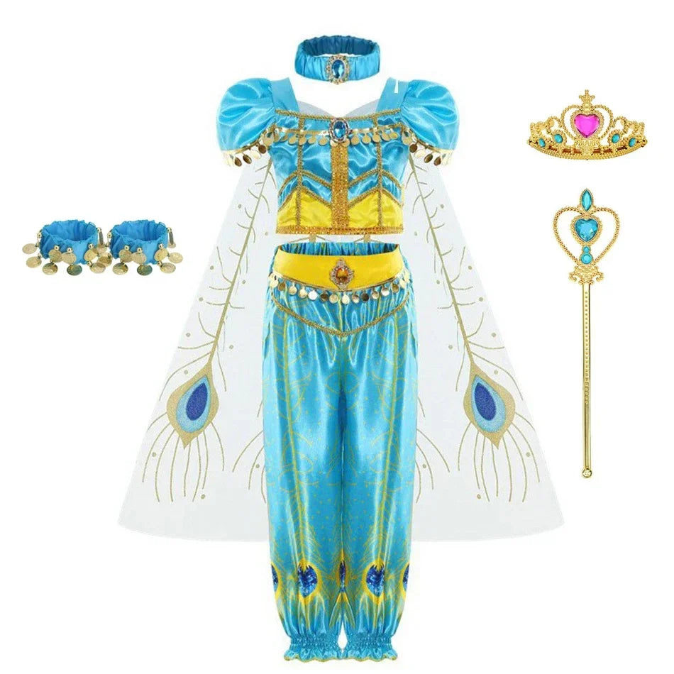 Halloween Party Princess Dress Kids Jasmine Costume
