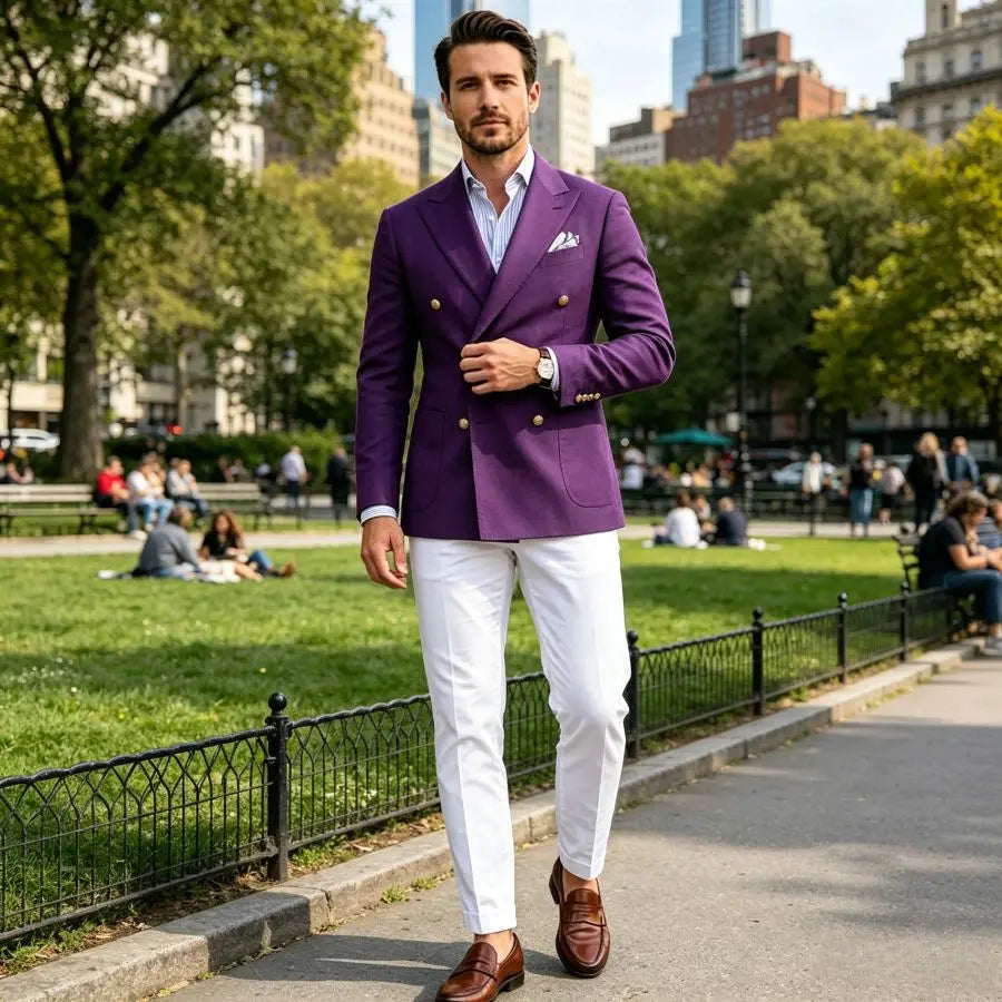 Double Breasted Men Suits 2 Pieces Slim Fit Wedding Suits for Prom Party Groom Tuxedo Blazer Pants Set Formal Outfit 2026 New