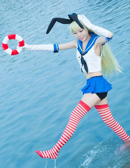 Collection Kancolle Fleet Kanmusu Shimakaze Cosplay Costume Anime Girls Sailor Suit For Women Sexy Summer Dress Full Set