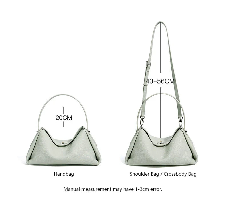 Minimalist Lady Soft Genuine Leather Pillow Crossbody Bag Women's Convertible Shoulder Bags 2026 New Chic Solid Color Handbag