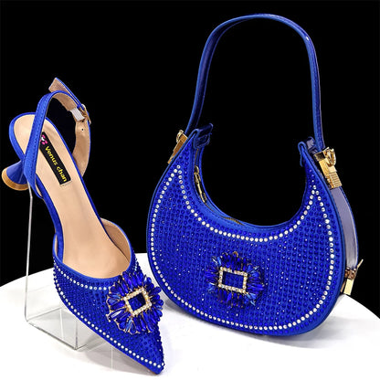 2025 Luxury Italian Design Women's Party Heels and Matching Handbag Set - Perfect for African Weddings and Special Occasions