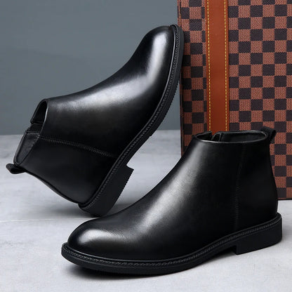 New Business Men's Short Boots Retro fashion minimalist style Outdoor leisure party office genuine leather adult quality shoes