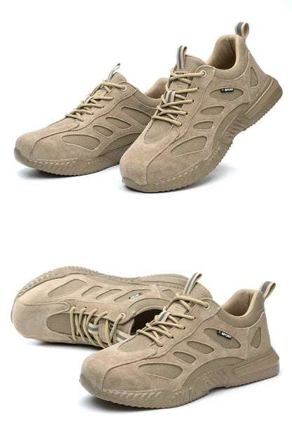 spring autumn light breathable work shoes mens work boots composite toe insulated shoes anti smash hard plastic toe safety shoes