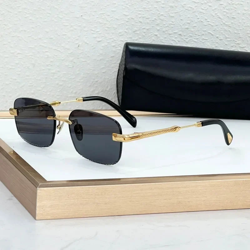 Z197 Luxury Designer Boundless Sunglasses Square High Quality Brand Fashion Trendy UV400 Classical Vintage Eyeglasses with Case