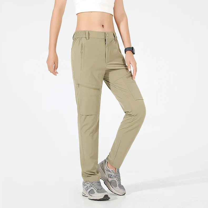 Hiking Pants Women 4-Way Stretch Waterproof Summer Cargo Pants Trekking Climbing Camping Outdoor Sports Mountain Trousers