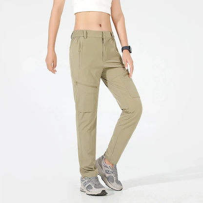 Hiking Pants Women 4-Way Stretch Waterproof Summer Cargo Pants Trekking Climbing Camping Outdoor Sports Mountain Trousers