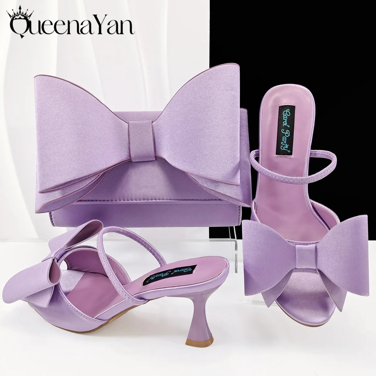 Italian Design Large Butterfly Knot Bag with Opening High Heels or Matching Bag Set - Stylish and Comfortable Women's Shoes