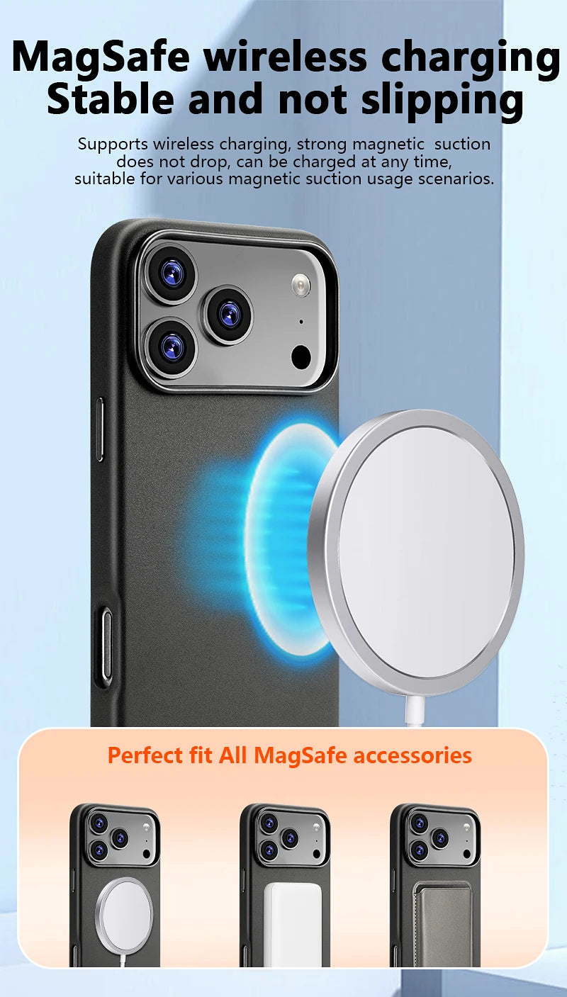 Official Magnetic Leather Case for Apple iPhone 17 Pro Max 16 13 12 14 15 Plus Original MacSafe for MagSafe Cover Accessories