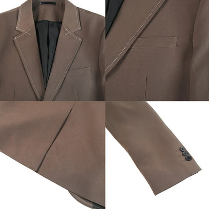 High Quality Line design Luxury Men's Suit Coats Fashion Business Casual Two Buttons Formal Social Wedding Party Suit Jacket