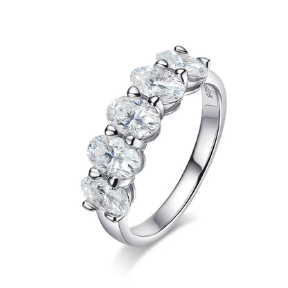 D VVS1 4*6mm Oval Moissanite Rings for Women Fine Jewelry Engagement Wedding Eternity Bands with GRA s925 Slive Ring
