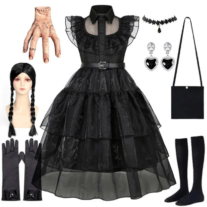 Black Princess Costume Girls Kids Black Gothic Dress