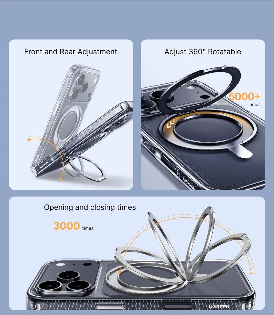 For iPhone 17 Pro Max 360° Magnetic Stand Case Cover for iPhone 17pro for Magsafe Rotatable Magnet Kickstand Case
