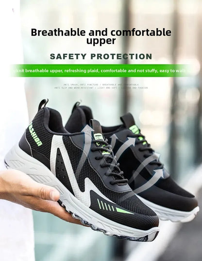 Fashion Insulation 6KV Plastic Toe Cap Labor Protection Shoes Anti Nail Indestructible Work Safety Boots Sneakers Male Footwear