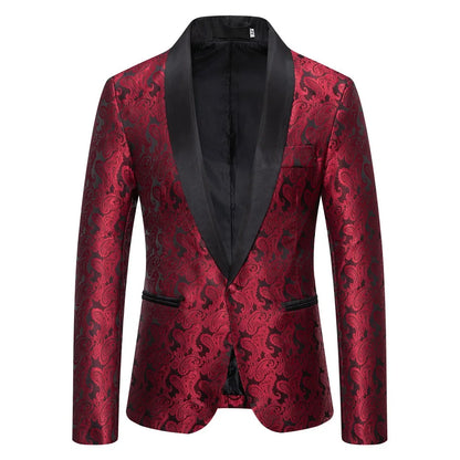 2026 New Men's Red Cashew Flower Blazer, Wedding Party Dress Jacket, White Blue Black Brands Blazers Coat, S M L XL XXL