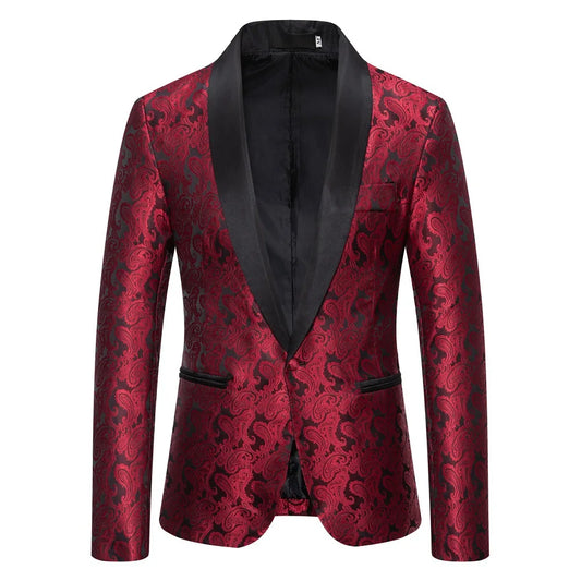 2026 New Men's Red Cashew Flower Blazer, Wedding Party Dress Jacket, White Blue Black Brands Blazers Coat, S M L XL XXL