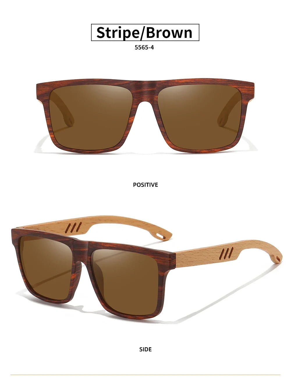 New Arrivals Black Wooden Polarized Sunglasses for Men Bamboo Sunglasses Red UV400 Lenses Fashion Driving Shades S5565