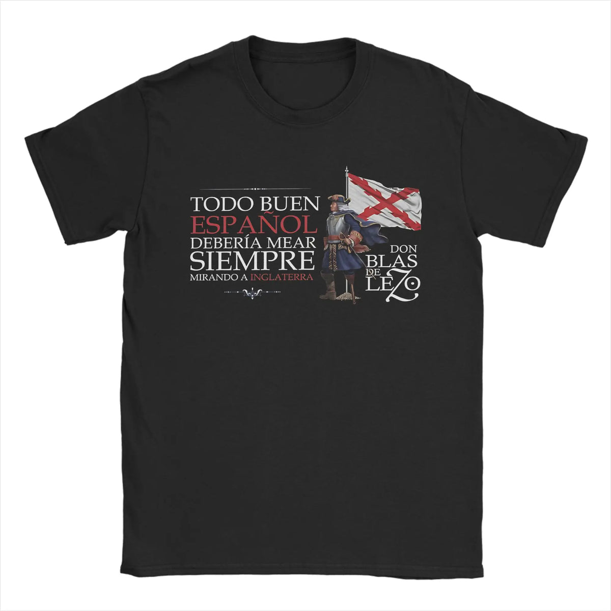 Burgundy Cross Flags Borgona  T-Shirts Spanish Empire  Funny Pure Cotton Tee Shirt Crew Neck Short Sleeve T Shirts Gift Clothes