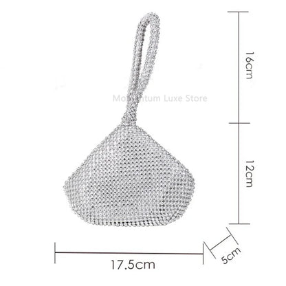 Fashion Designer Evening Bag Ladies Rhinestone Clutch Soft Purse Handbag for Women Party Gift Wedding Accessories Daily Use