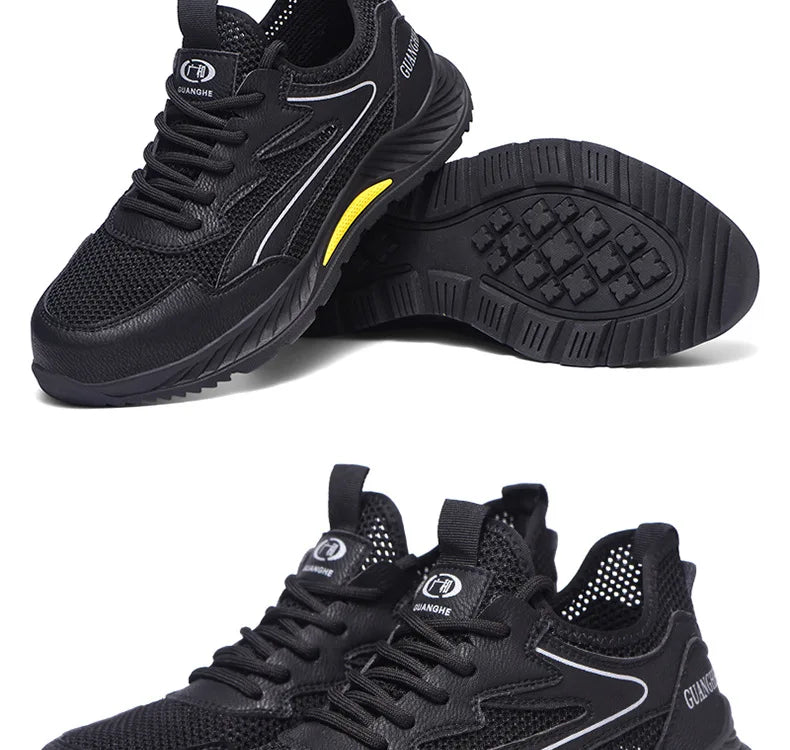 summer mesh safety shoes breathable work shoes industrial construction indestructible shoes for men steel toe safety work boots
