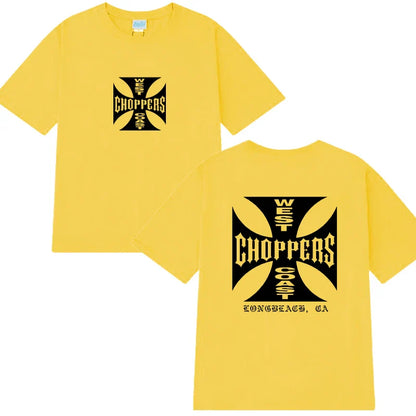 New in Summer Fashion Y2k T Shirts Men Women West Coast Choppers Print short sleeve T-shirt Unisex Casual 100% Cotton clothing