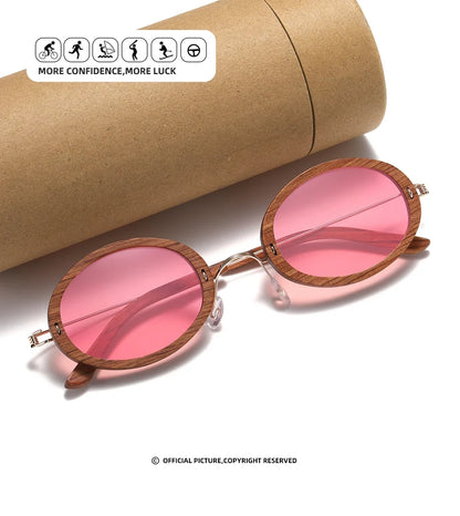 Wooden Aduit Sunglasses Brazilian rosewood Handmade Polarized Glasses Mirror Coating Lenses Eyewear With Gift Box 2103
