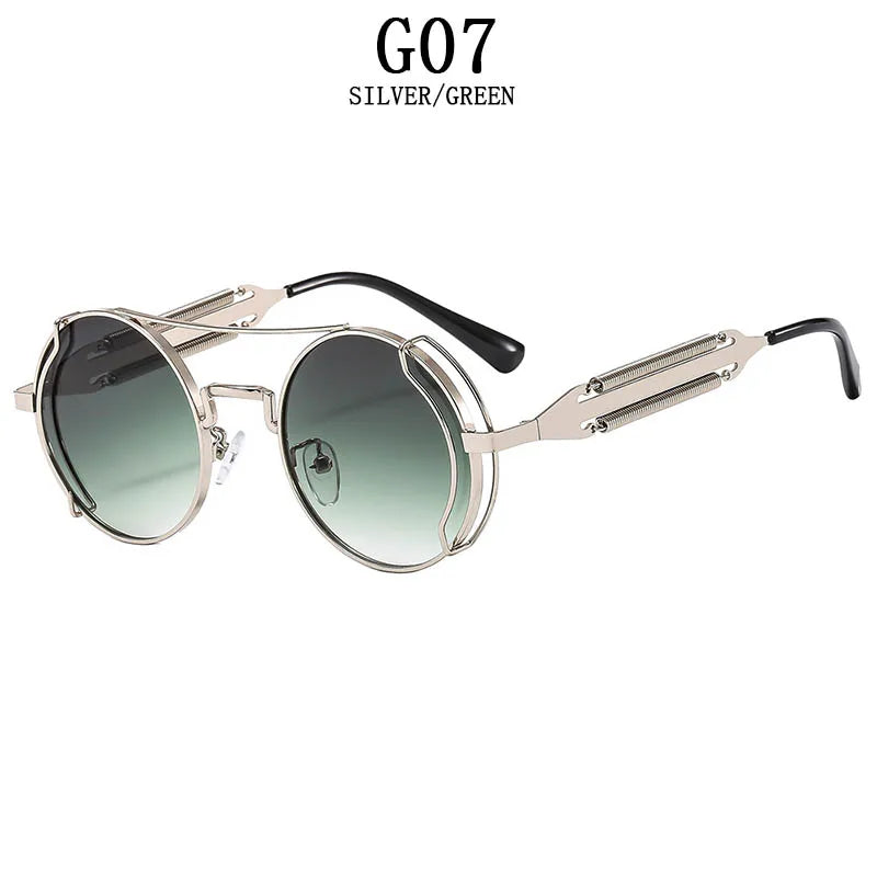 Punk Sunglasses For Men Designer Vintage Round Steampunk Fashion Glasses Retro Sunglasses Women 2024 Gafas De Sol Hombre Lunette