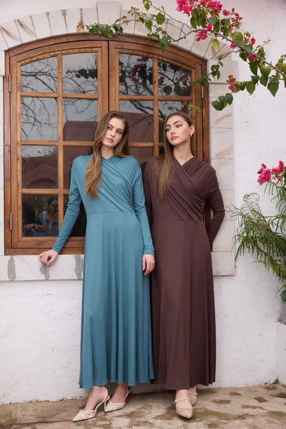 AS SS26 Flowy elegance wrap Maxi dress lightweight fabric flattering dressy woman clothes