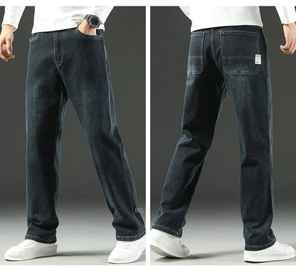 2026 New Y2K  Autumn and Winter Baggy  Jeans Men's  Loose Straight Wide-leg Business Trousers Mens Clothing