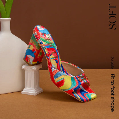 Woman shoes Thick Heel Sandals Square Open Toe Sliding Sandals students
