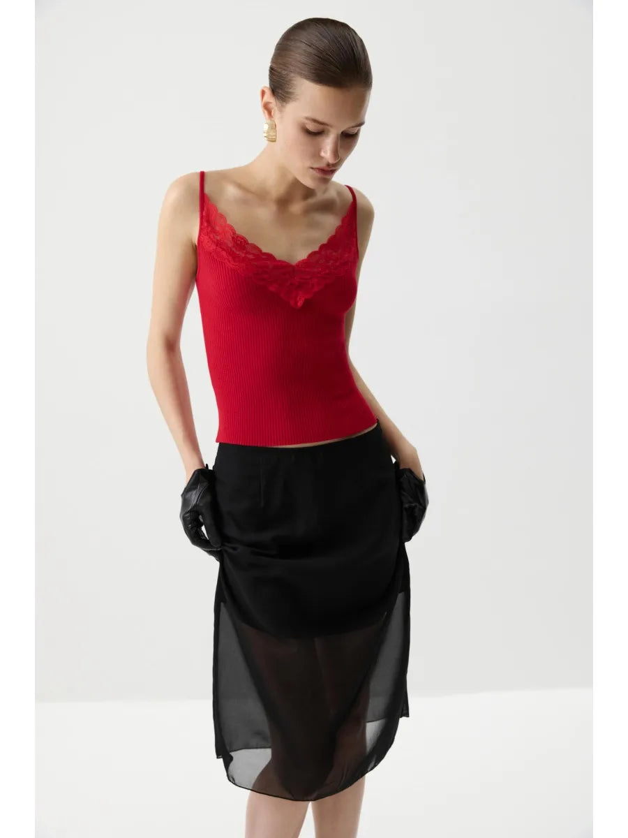 Sexy Cotton Vest Women 2026 Summer Slim Sleeveness Tank Y2k Crop Tops for Girl Outfits Lace Patchwork Female Clothes