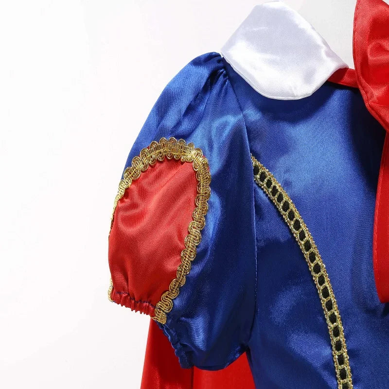 2025 Girls Disney Princess Dress Snow White With Cape Kids Cosplay Halloween Birthday Costumes Children Party Dress 10Y Clothes