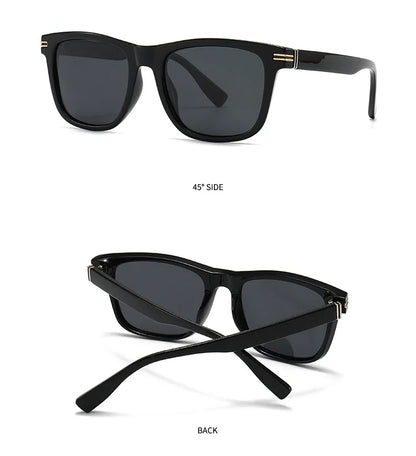 Trending Square Men Punk Rivets Sunglasses Retro Dark Green Eyewear Women Shades UV400 Polarized Sun Glasses
