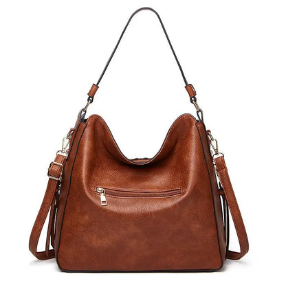 Hobo Bag Leather Women Handbags Female Leisure Shoulder Bags Fashion Purses Vintage Bolsas Large Capacity Tote Bag