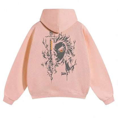 Demon Slayer: Kimetsu no Yaiba Men Hoodie Sweatshirt Rengoku Kyojuro Anime Spring Autumn Boy Long-sleeved Parent-child Outfit