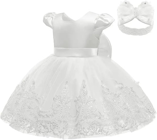 Toddler Girl Princess Dress Elegant Party Dresses For Girls Baby Lace Wedding Dress Baptismal Costume Backless Children Dresses